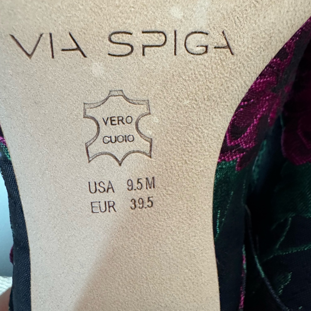 Via Spiga Satin Flower Alana Made in Italy Leather Pumps 9.5M - Picture 11 of 16